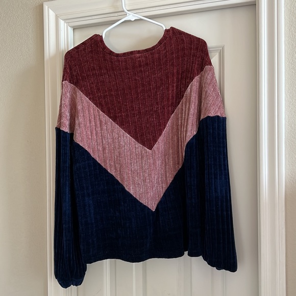 Listicle Color Block Chenille Sweater - Picture 3 of 3